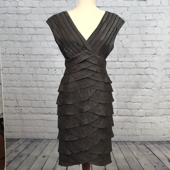 Adrianna Papell Dresses & Skirts - ADRIANNA PAPELL Bronze Sheath Tiered Dress sz 6